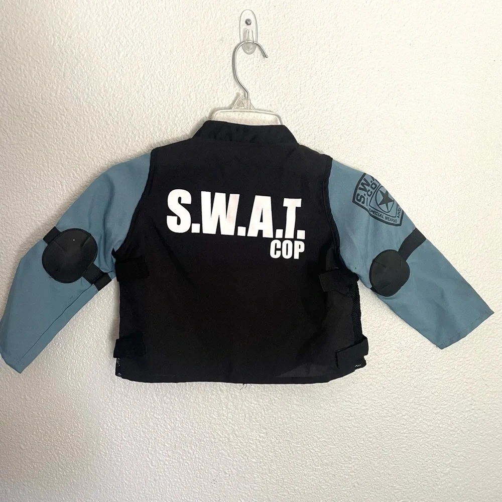 SWAT COP Toddler Halloween costume shirt long sleeve size small 4/6